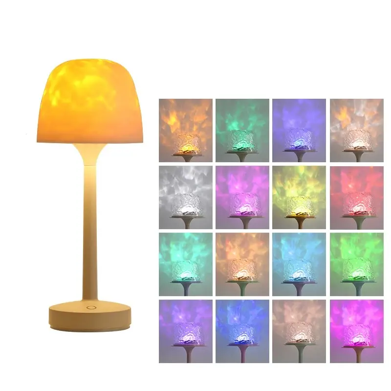 LED Atmosphärenlampe | 16 Farben & Fernbedienung | Drehlicht mit USB & Akku | SphäreGlühen
