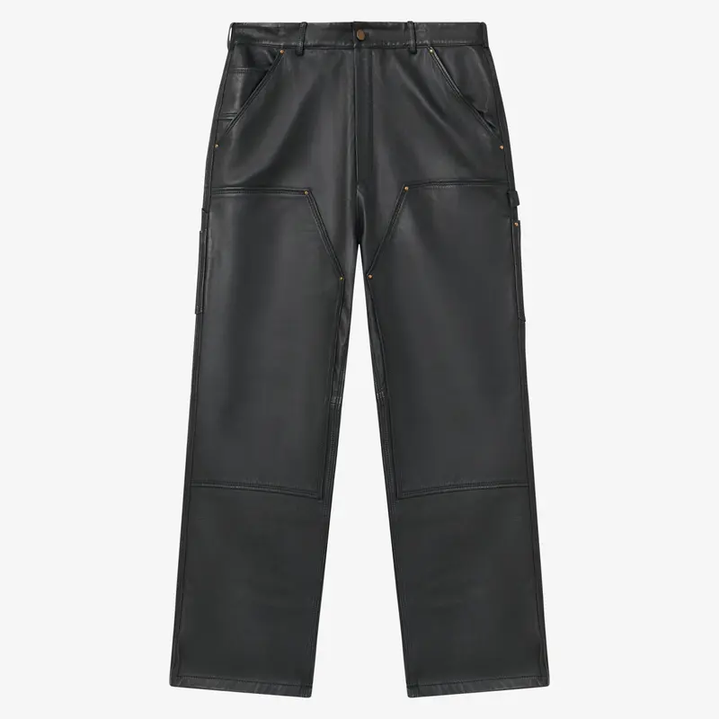 Lederhose Herren | Schwarze Lederhose mit doppeltem Kniebereich