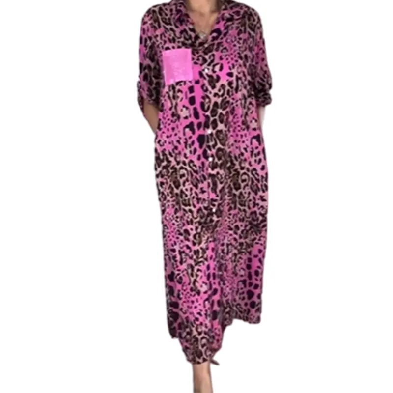 Leopardprint Hemdblusenkleid Juliette | Leicht & atmungsaktiv mit Taschen | Locker fallend, vielseitig stylbar | S–5XL