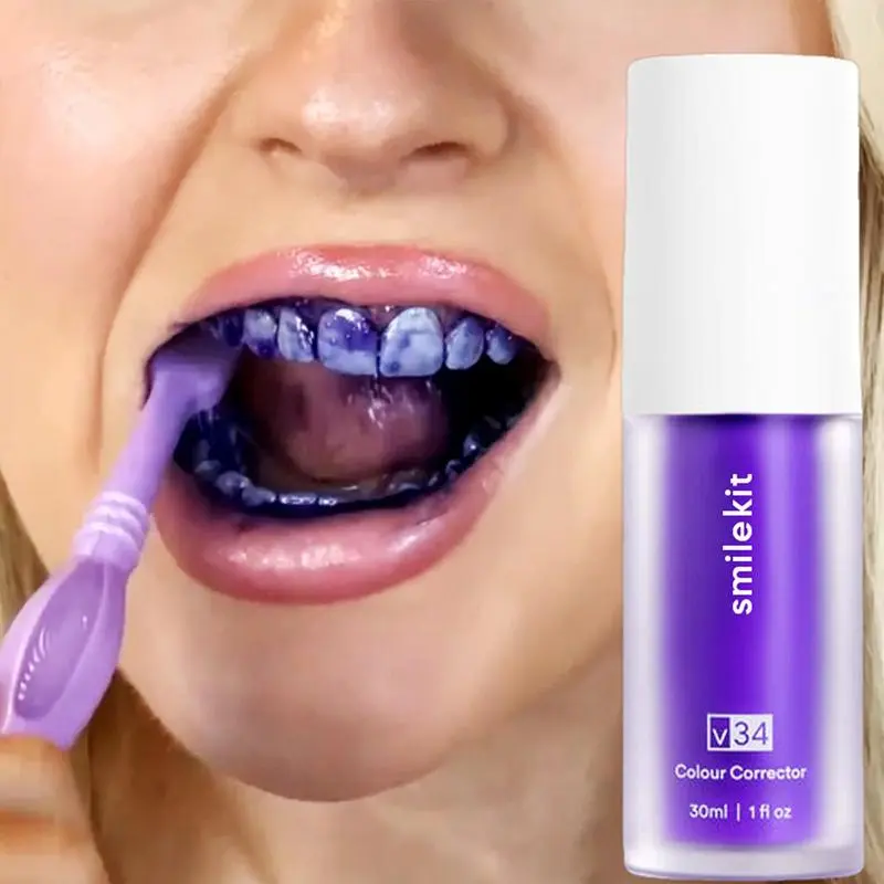 Lila Whitening Zahnpasta für sichtbar hellere Zähne | Zahnaufhellung & Plaque-Entfernung | Frischer Atem & tägliche Mundpflege