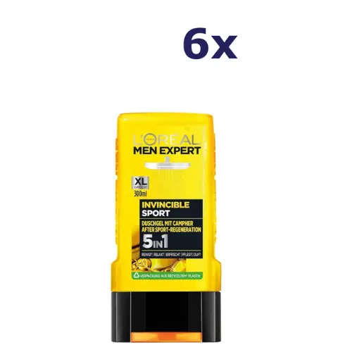 L'Oreal Men Expert douchegel Invincible Sport - voordeelverpakking - 6 x 250ml