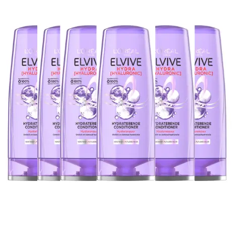 L’Oréal Paris Elvive Conditioner Hydra Hyaluronic Hydraterend -voordeelverpakking 6 x  200 ml