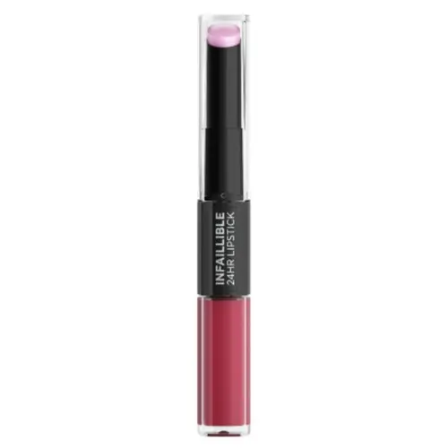 L'Oréal Paris Infaillible 24H Lipstick - Langhoudende 2-staps Lipstick met Vitamine E - 214 Raspberry For Life - Pruim- - 5.7ml