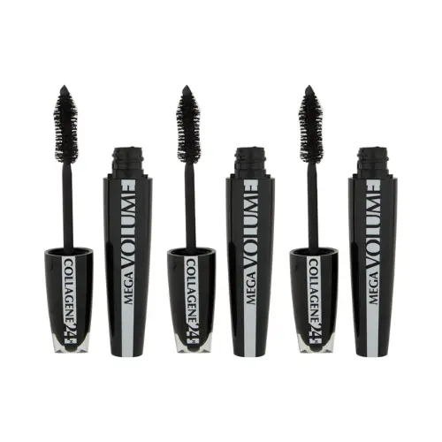 L'Oréal Paris Mega Volume Collageen 24H Mascara - Zwart - voordeelverpakking - 3 Stuks