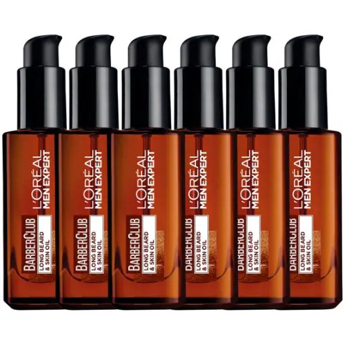 L'Oréal Paris Men Expert BarberClub Baardolie - Voor Lange Baard en Huid - 6 x 30 ml - Multiverpakking