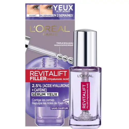 L'Oréal Paris Revitalift - Filler Hylaluronzuur oogserum - met Hyaluronzuur & Cafeïne - Verminder Donkere Kringen & Rimpels - 20ml