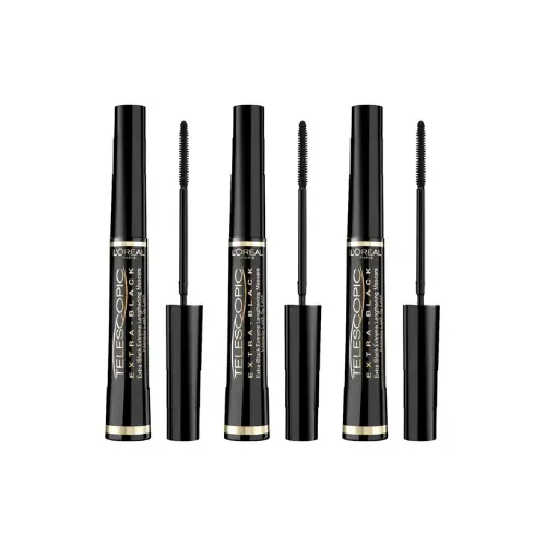 L’Oréal Paris Telescopic Mascara - Lengte Mascara voor Zichtbaar Langere Wimpers - Flexibel multi-precisie borsteltje - Extra Zwart - 8ML - voordeelverpakking - 3 Stuks