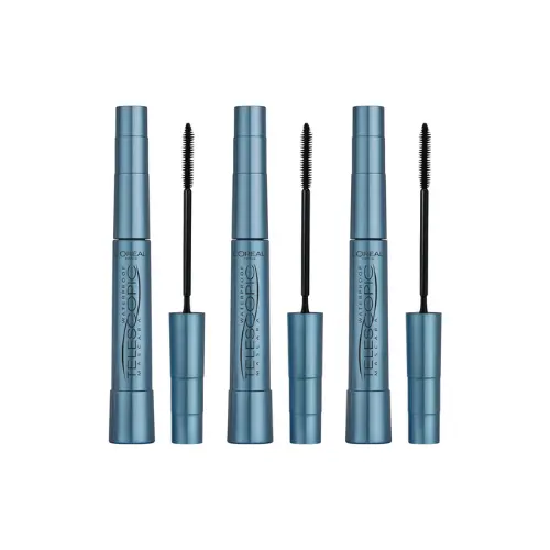 L’Oréal Paris Telescopic Mascara Waterproof - Lengte mascara voor zichtbaar langere wimpers - Volume zonder klontjes - Zwart - 8ml - voordeelverpakking - 3 Stuks