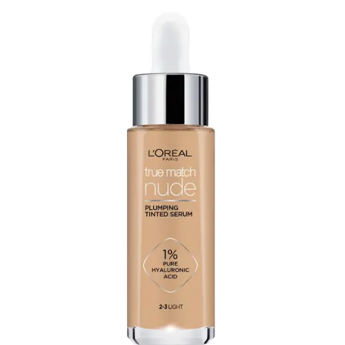 L'Oréal Paris True Match Nude Volumegevend Getint Serum Foundation met hyaluronzuur - 2-3 Light - 30ml - Vegan