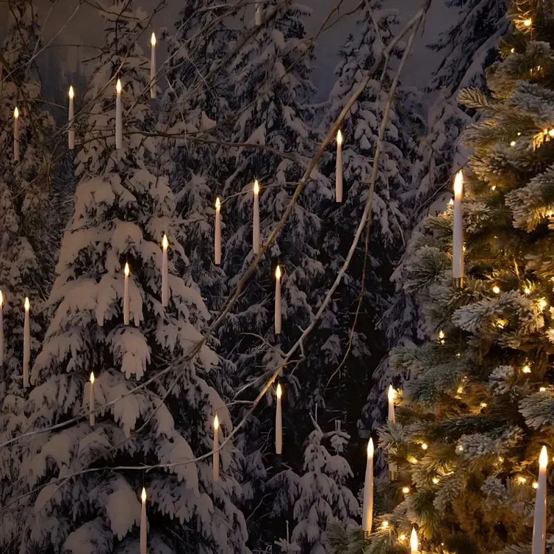 MagicGlow™ Schwebende LED-Kerzen | 12er Set mit Fernbedienung | Flammenlose Deko & Unsichtbarer Aufhängung