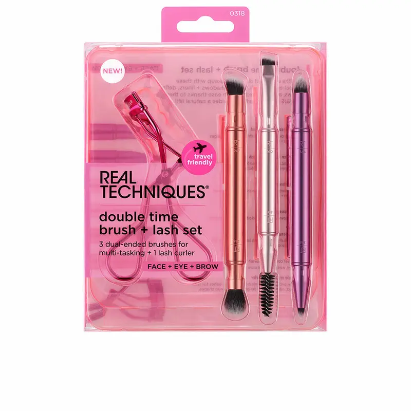 Make-up Borstel set Real Techniques DOUBLE TIME BRUSH + LAST 4 Onderdelen