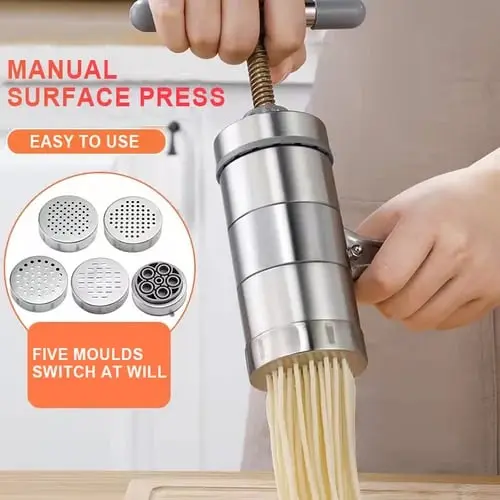 Manuelle Nudelmaschine aus Edelstahl | PastaVero – Frische Pasta in Profi-Qualität | Einstellbare Teigdicke & Tischklemme