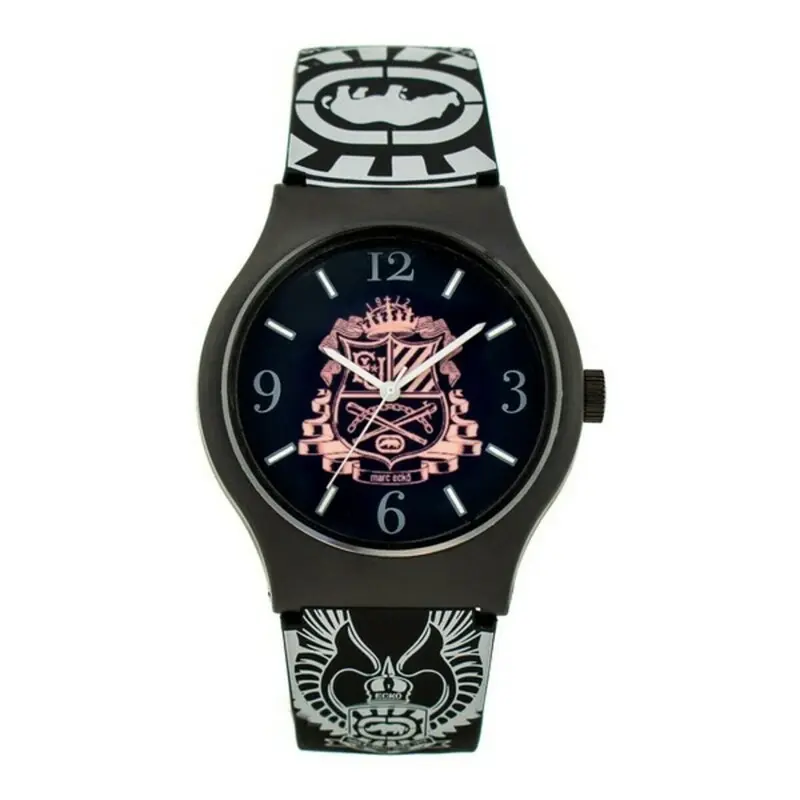 Marc Ecko E06511M2 Polshorloge Zwart Siliconen Band Uniseks 42mm Waterbestendig Analoge