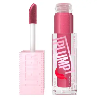 Maybelline - Lifter Plump - Lip Plumping lipgloss - langdurig vollere lippen - verwarmende sensatie met 5% Maxi-Lip™ en chilipeper -002 Mauve Bite - 5,4 ml