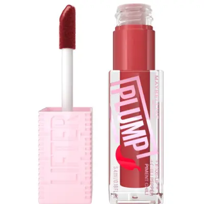 Maybelline - Lifter Plump - Lip Plumping lipgloss - langdurig vollere lippen - verwarmende sensatie met 5% Maxi-Lip™ en chilipeper - 006 Hot Chili - 5,4 ml
