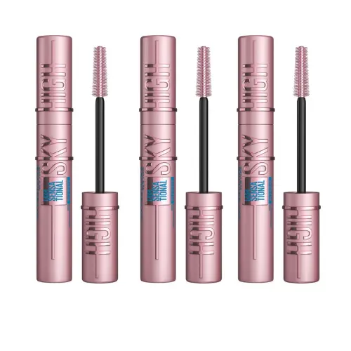 Maybelline New York - Lash Sensational Sky High - Waterproof - Zwart - Eindeloos lengte en natuurlijk ogend volume mascara - 6ml - voordeelverpakking - 3 Stuks