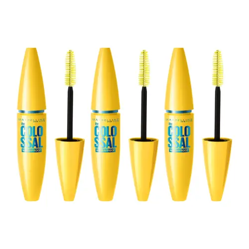 Maybelline New York - Volum' Express Colossal Waterproof Mascara - Glam Black - Volume Mascara Verrijkt met Collageen voor Direct Kolossaal Volume - 10,7 ml - voordeelverpakking - 3 Stuks