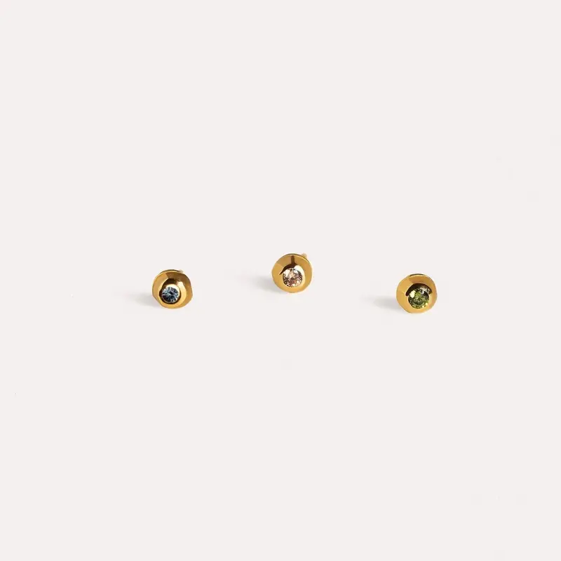 Mini Gem Stud Earrings