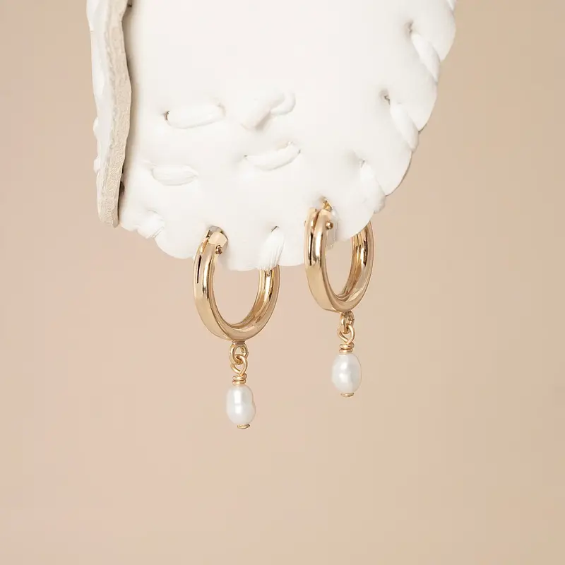 Mini Pearl Clasp Hoop