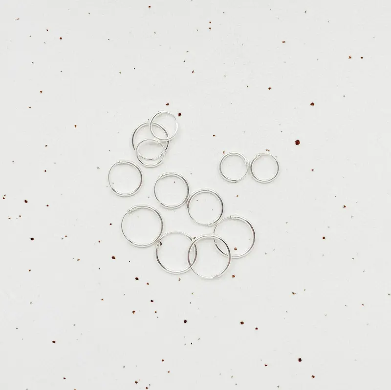 Minimal Plain Hoop - Silver
