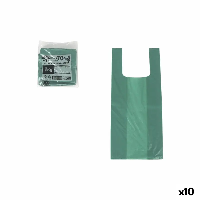 Multifunctionele tas Inde Groen 35 x 50 cm (10 Stuks)
