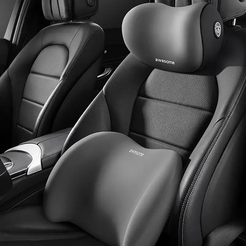Nacken- & Lendenwirbelkissen fürs Auto | Ergonomische HWS- & Rückenstütze | Memory-Schaum, verstellbar & einfach zu montieren