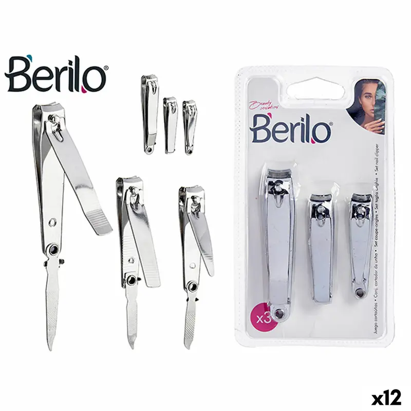 Nagelknipper Berilo Zilverkleurig Metaal (12 Stuks)