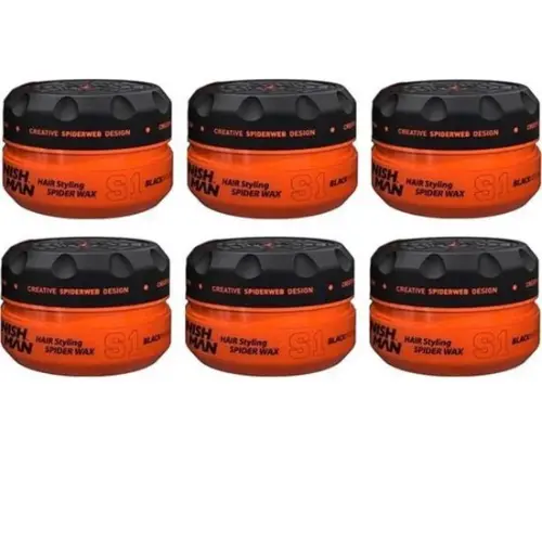 NISHMAN STYLING SPIDER WAX S1 BLACK 6 STUKS