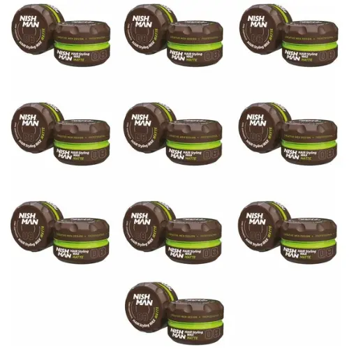Nishman Wax Matte 08 Hair Styling Wax 10 stuks bundle - 10x 150 ml