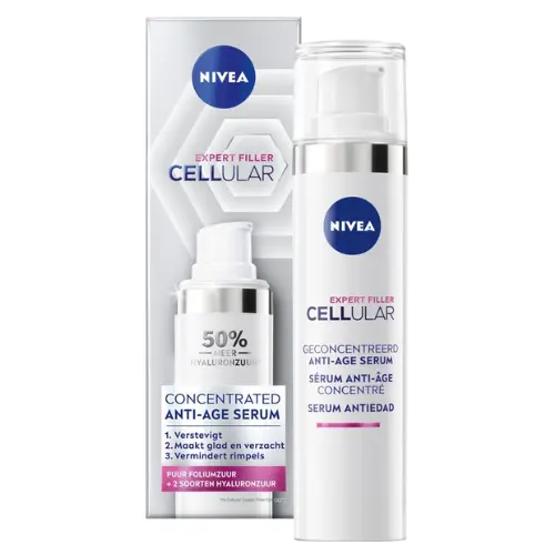 NIVEA CELLular Expert Filler Anti-Age Serum Gezicht - Skincar voor Ouder wordende huid - Gezichtsserum met hyaluronzuur en Puur Foliumzuur - 40 ml