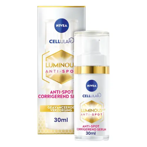 NIVEA Cellular LUMINOUS630 Anti-Spot Serum Gezicht - Pigmentvlekken Verwijderen - Gezichtsserum voor alle huidtypen - Skincare Met Hyaluron, Vitamine E - 30 ml