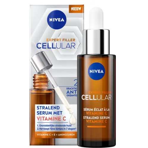 NIVEA Cellular Vitamine C Serum Gezicht - Gezichtsserum voor Stralende Huid - Anti-rimpel en Anti-Age - Skincare Met Vitamin C en E - 30ml
