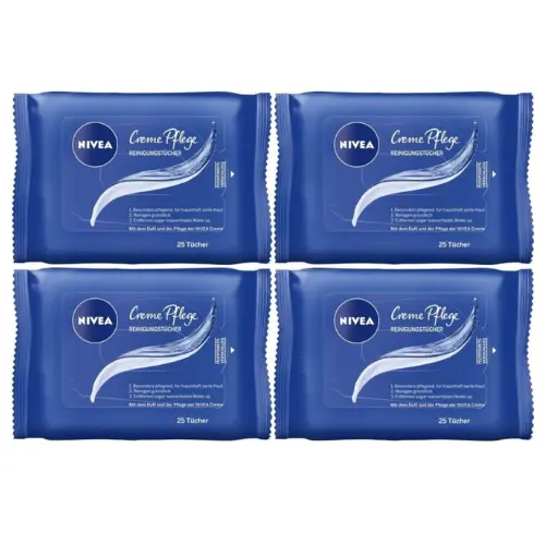 Nivea Gezicht - Reinigingsdoekjes Creme Care - 4 x 25 doekjes