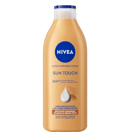 NIVEA Sun Touch Body Lotion - Egaal Gebruinde teint - Hydraterende Lotion - Ginkgo biloba en druivenpitolie - Bruinen zonder Zon - 400 ml