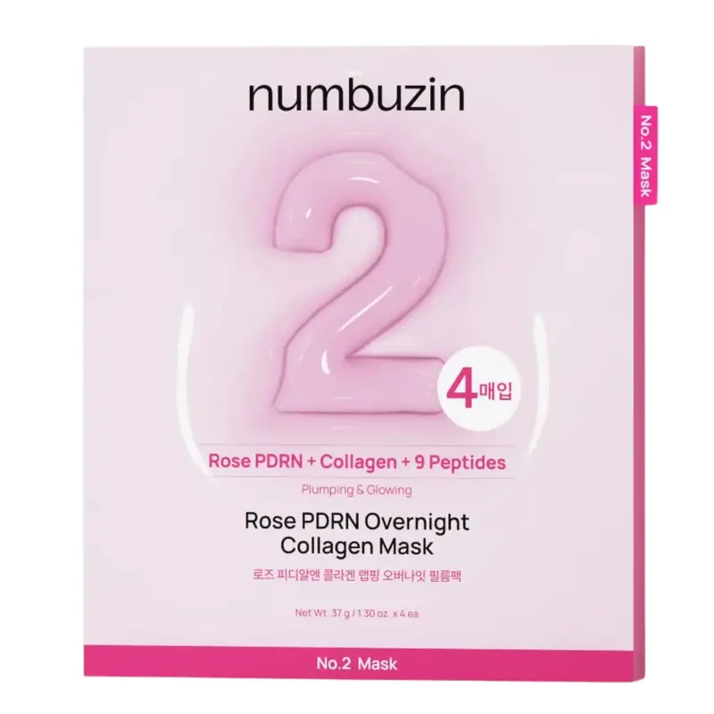 No.2 Rose PDRN Overnight Collagen Mask 4-Pack