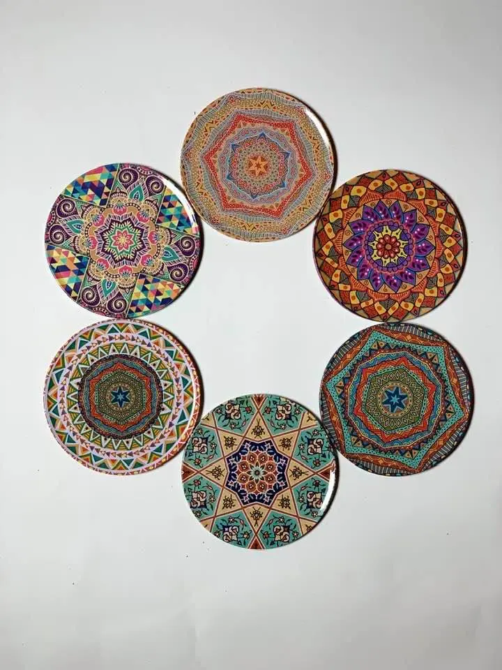Onderzettserset rood - 6 stuks