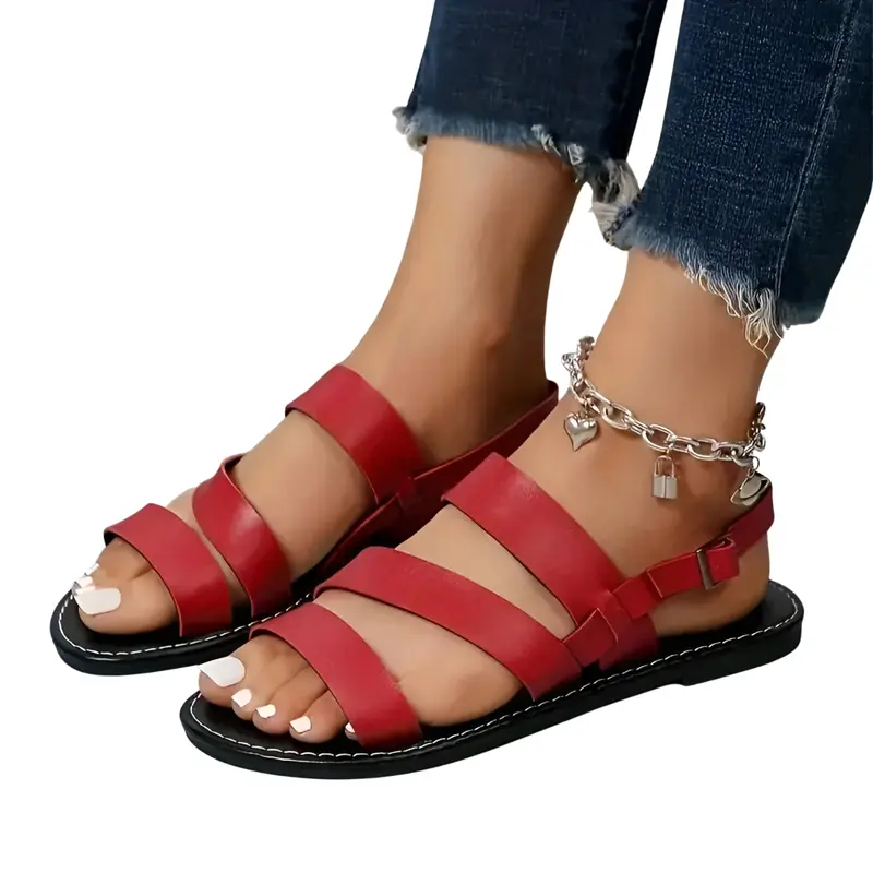Orthopädische Damen Sandalen mit Knöchelriemen | Bequeme Sommer-Sandalen mit Fußgewölbestütze & gepolsterter Sohle | Elegante Alltagsschuhe