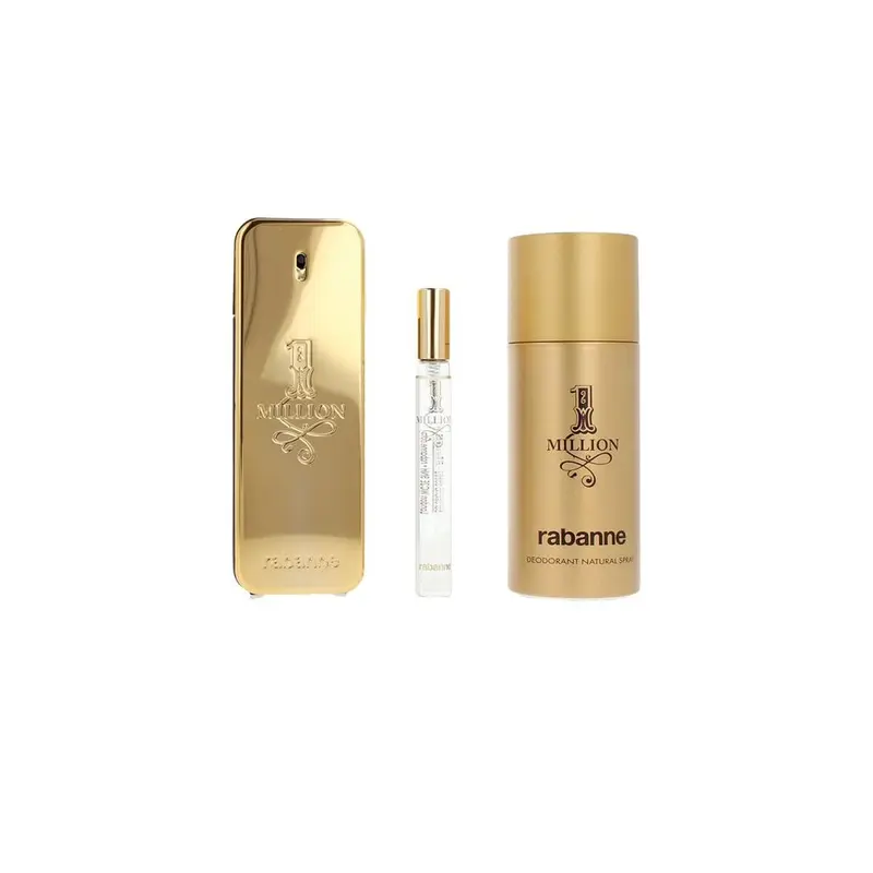 Parfumset voor Heren Paco Rabanne 1 MILLION 3 Onderdelen