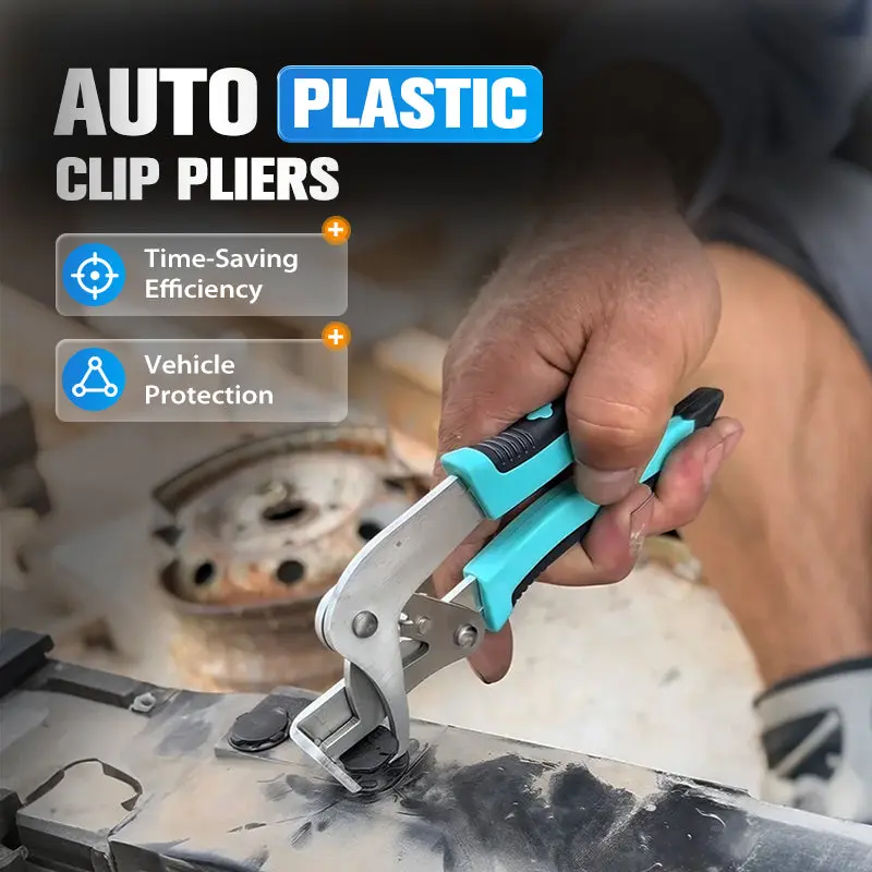 Präzisionszange für Auto-Clips | Kratzfreie Entfernung von Verkleidungsclips | Edelstahl, 16,5 cm | Rutschfester Griff