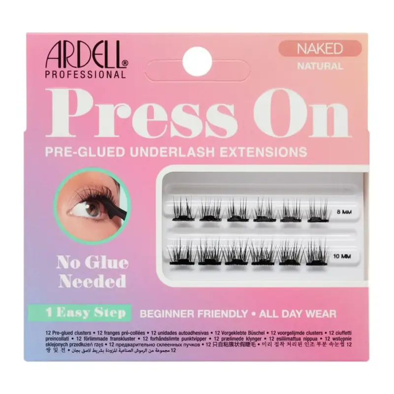 Press On Pre-glued Underlash Extensions Naked Natural Mini Set