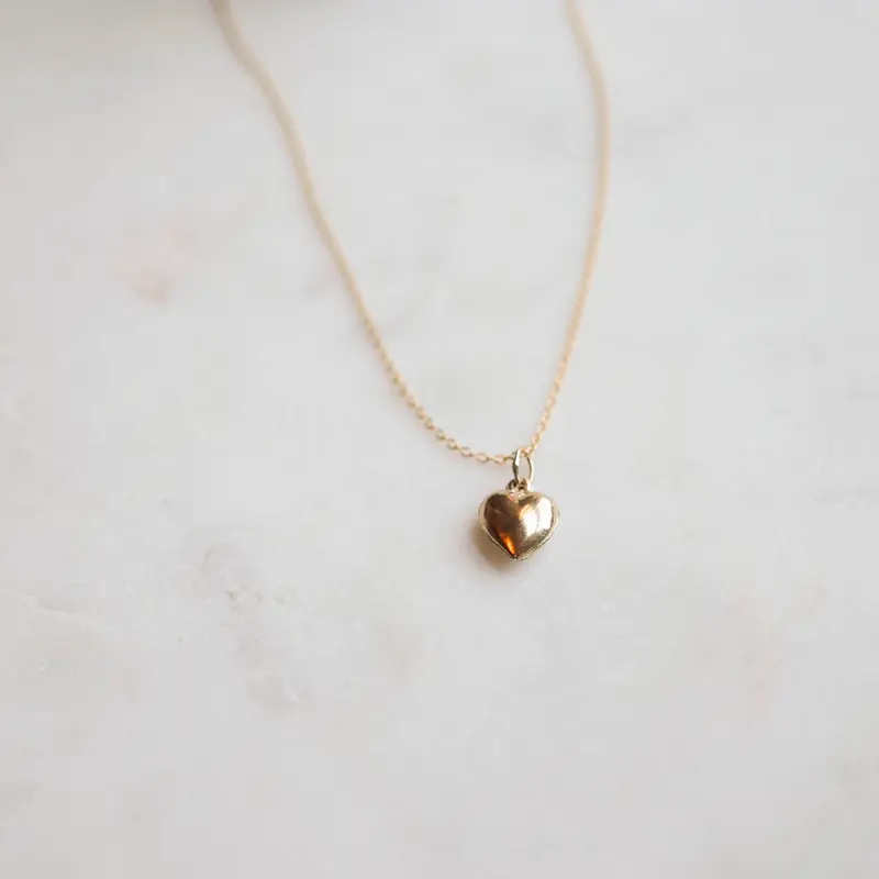 Puffy Heart Chain Necklace