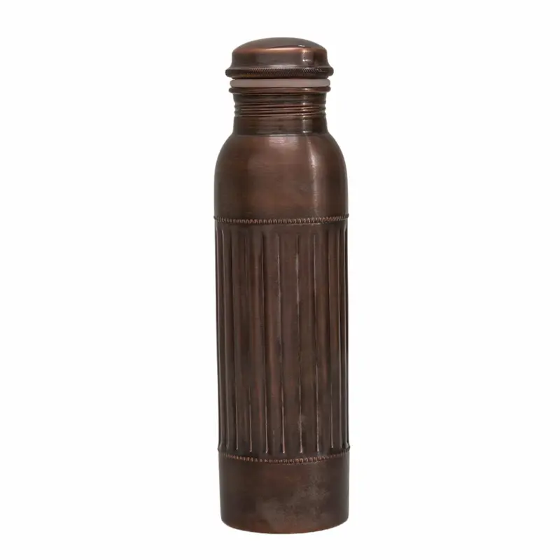 Pure Copper Water Bottle Dot Lining Antique