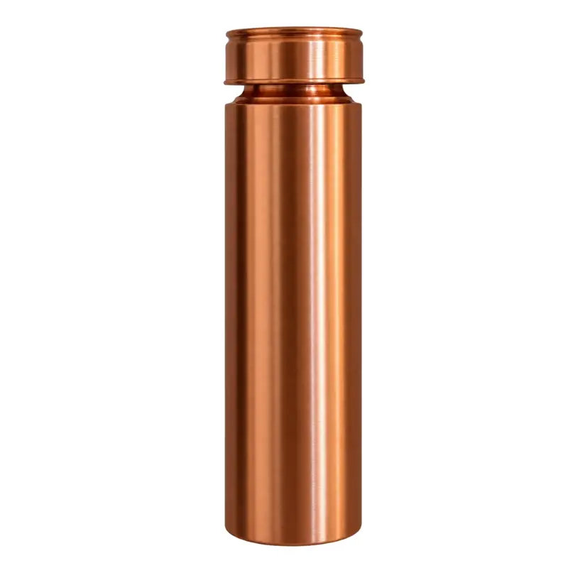 Pure Copper Water Bottle Straight Model Matte Brushed