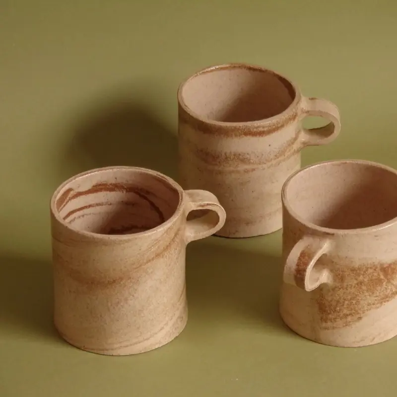 Red Marbled Handle Mug - Large