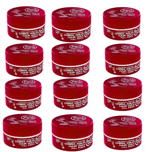 Red One - Haarwax - Cobra Aqua - Maximale Controle - Voor Krachtige Hold & Glans - 150 ml - Voordeelverpakking - 12 stuks