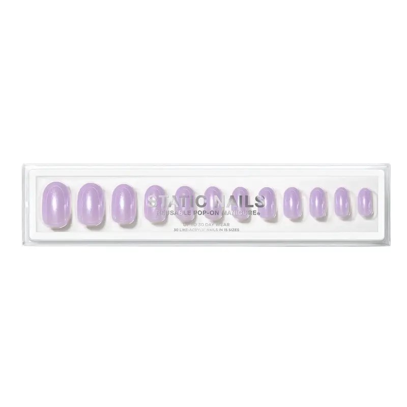 Reusable Pop-On Manicure Glazed Lavender Round