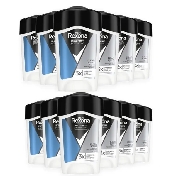 Rexona - Anti-Transpirant Deodorant Stick - Men Maximum Protection - Voordeelverpakking 12 x 45 ml