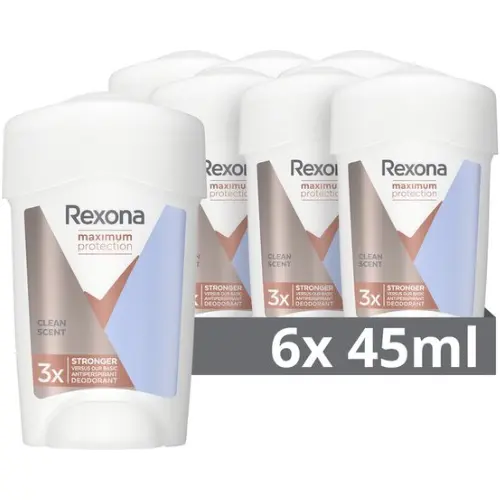 Rexona Women Maximum Protection Anti-Transpirant Deodorant Stick - Clean Scent - 6 x 45 ml - Voordeelverpakking