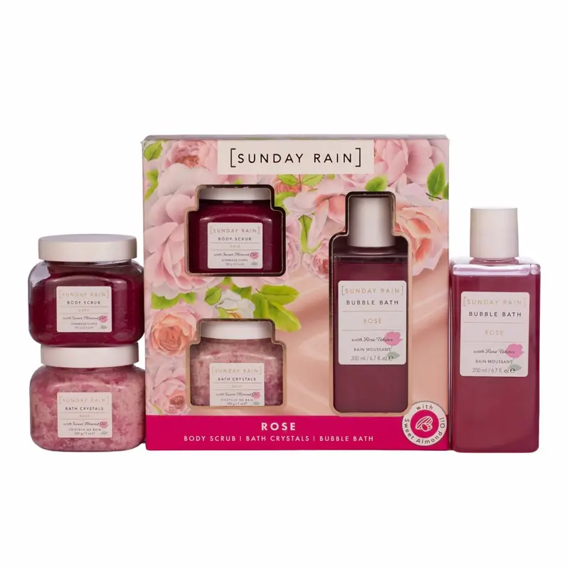 Rose + Sweet Almond Oil Bath Trio