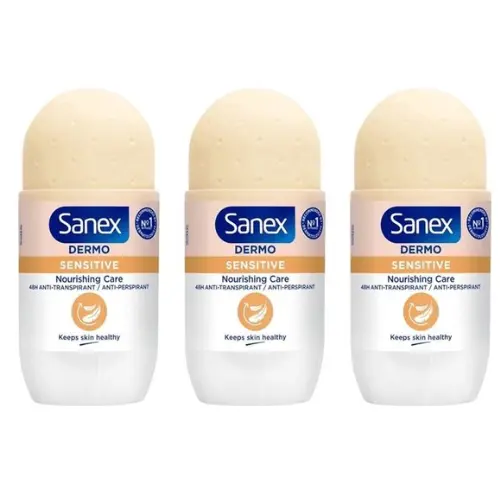 Sanex deo Roller - Dermo Sensitive PH Balance - Voordeelverpakking 3 x 50 ml